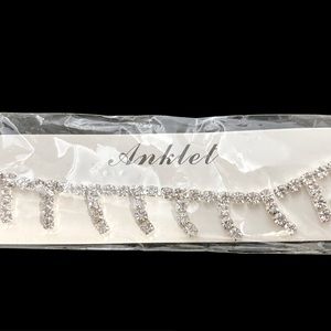 Anklet with clear rhinestones